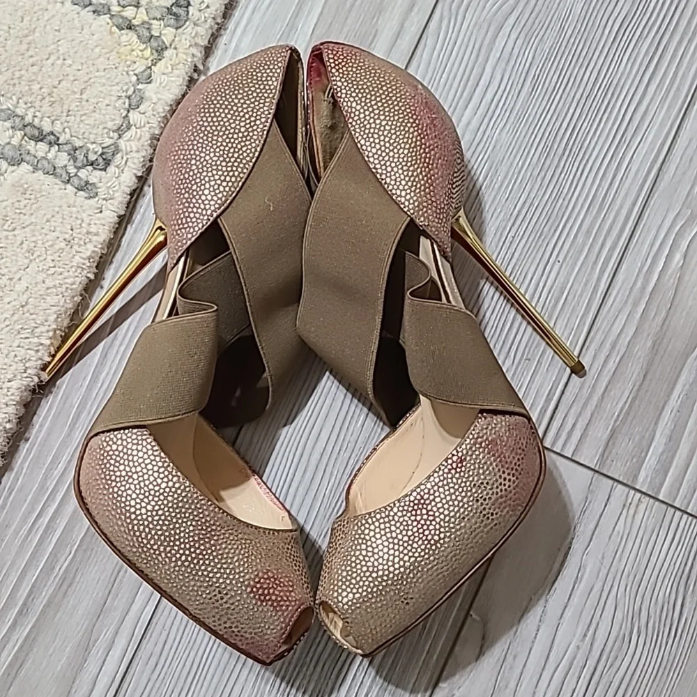 Louboutin Gold Heels - Picture 8 of 8